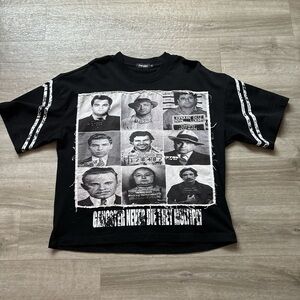 Black Graphic Mugshot Print Short Sleeve Tee - Unbranded